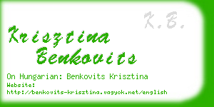 krisztina benkovits business card